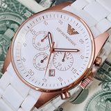  Shop Authentic Emporio Armani Sportivo White Dial White Rubber Strap Watch For Men - AR5919 - Luxxuri