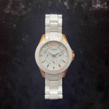  Shop Authentic Fossil Ceramic Multifunction White Dial White Steel Strap Watch for Women - CE1006 - Luxxuri