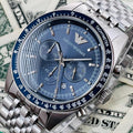  Shop Authentic Emporio Armani Sportivo Chronograph Blue Stainless Steel Watch For Men - AR6072 - Luxxuri