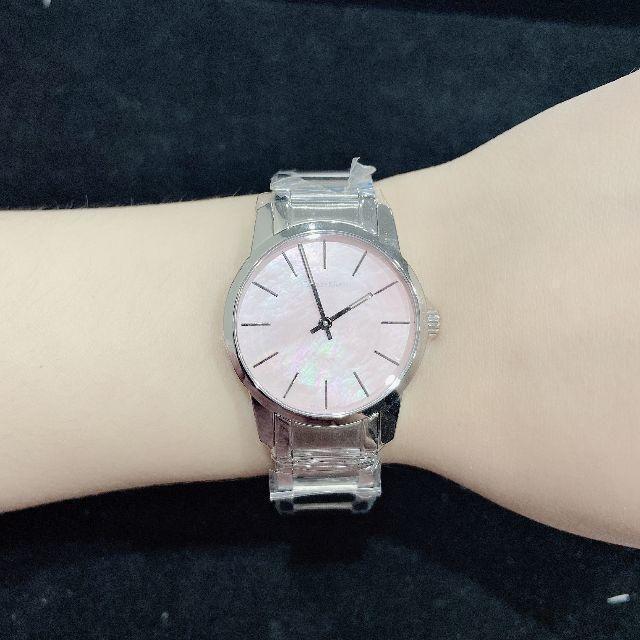  Shop Authentic Calvin Klein City Pink Mother of Pearl Dial Stainless Steel Strap Watch For Women - K2G2314E - Luxxuri