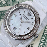  Shop Authentic Emporio Armani Ceramica White Mother of Pearl Dial Stainless Steel Strap Watch For Women - AR1426 - Luxxuri