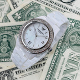  Shop Authentic Emporio Armani Ceramica White Mother of Pearl Dial Stainless Steel Strap Watch For Women - AR1426 - Luxxuri