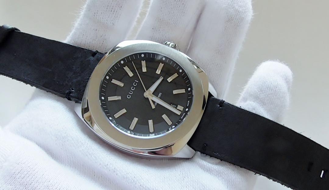  Shop Authentic Gucci GG2570 Black Dial Black Leather Strap Watch For Men - YA142206 - Luxxuri