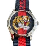  Shop Authentic Gucci G Timless Le Marche Des Merveilles Blue & Red Dial Blue & Red Nylon Strap Unisex Watch  - YA126495 - Luxxuri
