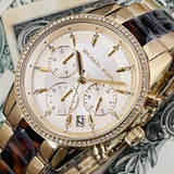  Shop Authentic Michael Kors Ritz Gold Dial Two Tone Steel Strap Watch for Women - MK6322 - Luxxuri