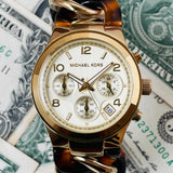  Shop Authentic Michael Kors Runway Gold Dial Two Tone Steel Strap Watch for Women - MK4222 - Luxxuri