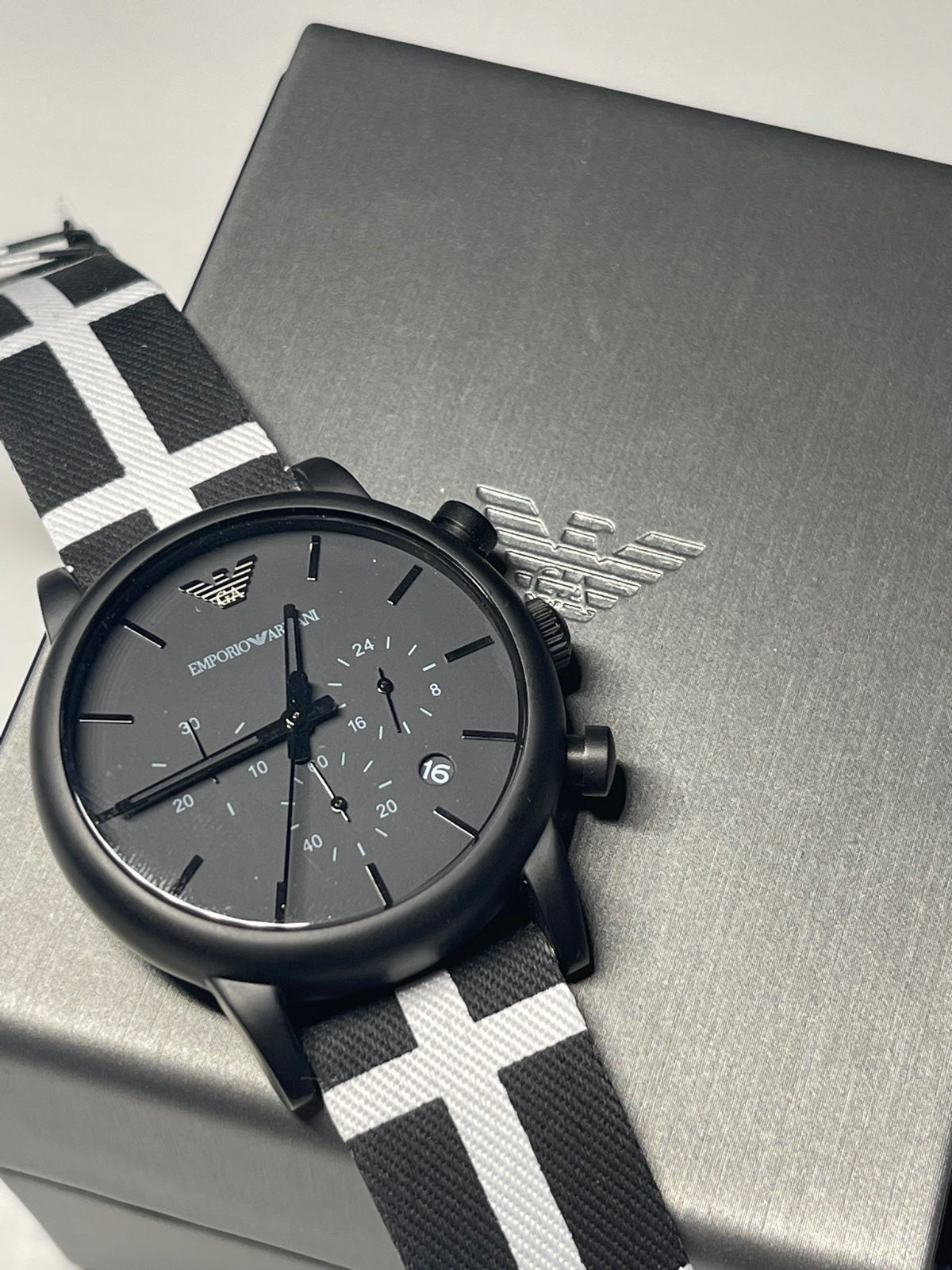  Shop Authentic Emporio Armani Classic Black Dial Black Leather Strap Watch For Men - AR1860 - Luxxuri