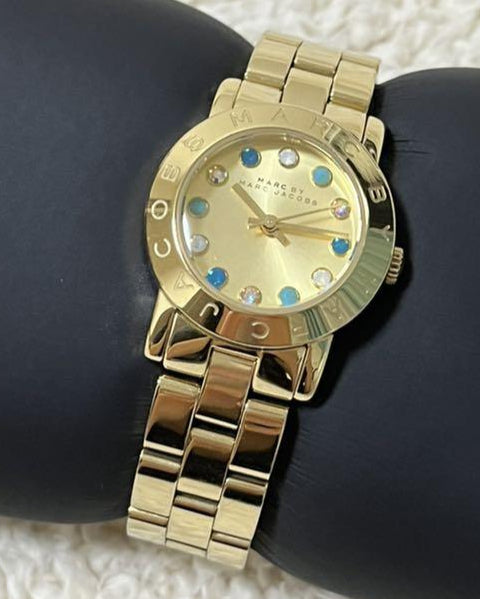  Shop Authentic Marc Jacobs Amy Dexter Gold Dial Gold Steel Strap Watch for Women - MBM3218 - Luxxuri