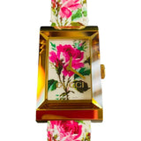  Shop Authentic Gucci G-Frame Floral Mother of Pearl Dial White Leather Strap Watch For Women - YA147406 - Luxxuri
