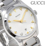  Shop Authentic Gucci G Timeless White Dial Silver Steel Strap Watch For Women - YA126572A - Luxxuri