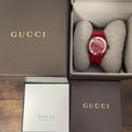  Shop Authentic Gucci Sync Quartz Red Dial Red Rubber Strap Watch For Women - YA137303 - Luxxuri
