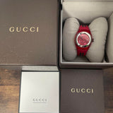  Shop Authentic Gucci Sync Quartz Red Dial Red Rubber Strap Watch For Women - YA137303 - Luxxuri