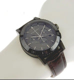  Shop Authentic Burberry The City Chronograph Ion Plated Grey Dial Grey Leather Strap Watch for Men - BU9384 - Luxxuri