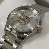  Shop Authentic Gucci G Timeless Quartz Silver Dial Silver Steel Strap Watch For Women - YA126595 - Luxxuri