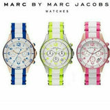  Shop Authentic Marc Jacobs Rock Chronograph White Dial Two Tone Silicone Strap Watch for Women - MBM2593 - Luxxuri