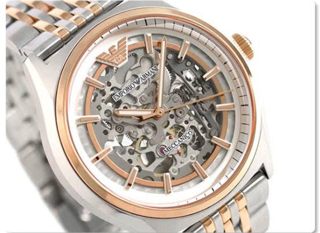  Shop Authentic Emporio Armani Meccanico White Dial Two Tone Stainless Steel Watch For Men - AR60002 - Luxxuri