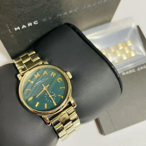  Shop Authentic Marc Jacobs Baker Green Dial Gold Steel Strap Watch for Women - MBM3249 - Luxxuri