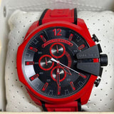  Shop Authentic Diesel Mega Chief Chronograph Black Dial Red Rubber Strap Watch For Men - DZ4526 - Luxxuri