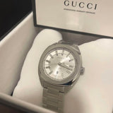  Shop Authentic Gucci G Timeless GG2570 Silver Dial Silver Steel Strap Watch For Men - YA142402 - Luxxuri