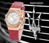  Shop Authentic Maserati Potenza Silver Dial Red Leather Strap Watch For Women - R8851108501 - Luxxuri
