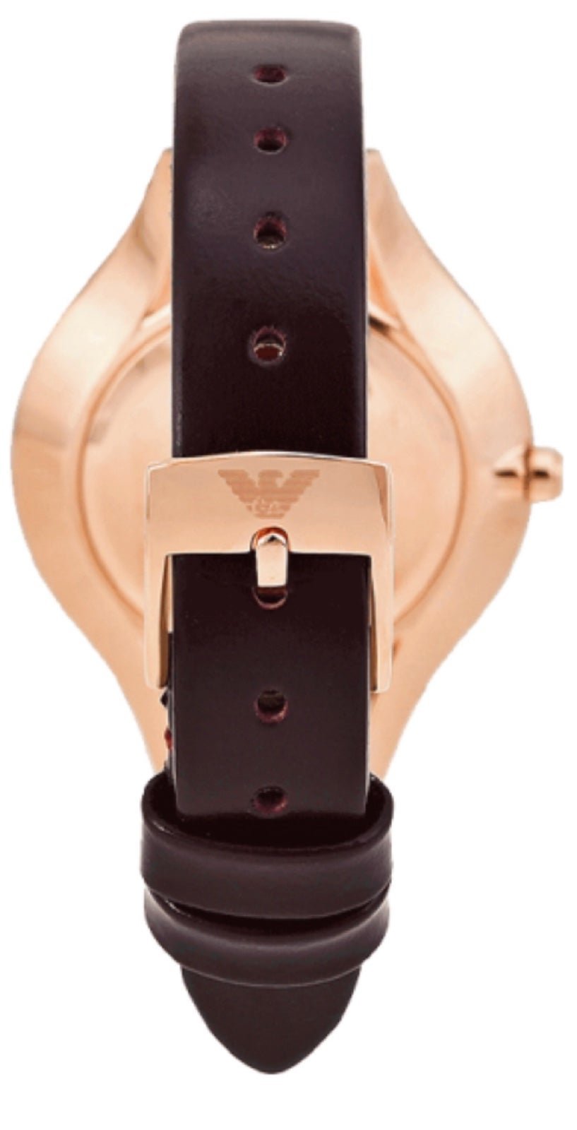  Shop Authentic Emporio Armani Aurora Mother of Pearl White Dial Brown Leather Strap Watch For Women - AR11057 - Luxxuri