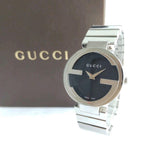  Shop Authentic Gucci Interlocking G Quartz Black Dial Black Steel Strap Watch For Women - YA133502 - Luxxuri