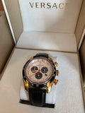  Shop Authentic Versace V-Ray Chronograph White Dial Black Leather Strap Watch for Men - VDB040014 - Luxxuri