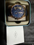  Shop Authentic Fossil Flynn Mechanical Blue Dial Blue Leather Strap Watch for Men - BQ2219 - Luxxuri