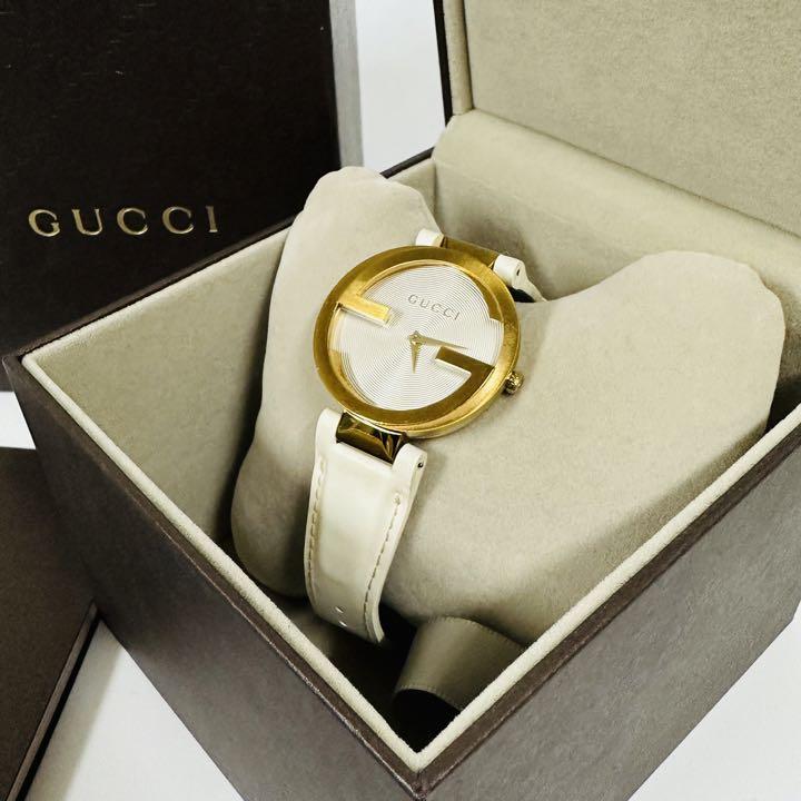  Shop Authentic Gucci Interlocking Latin Grammy Special Edition Gold Watch For Women - YA133313 - Luxxuri