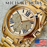  Shop Authentic Michael Kors Bradshaw Chronograph Rose Gold Dial Rose Gold Steel Strap Watch For Women - MK6321 - Luxxuri