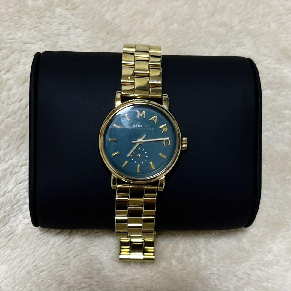  Shop Authentic Marc Jacobs Baker Green Dial Gold Steel Strap Watch for Women - MBM3249 - Luxxuri