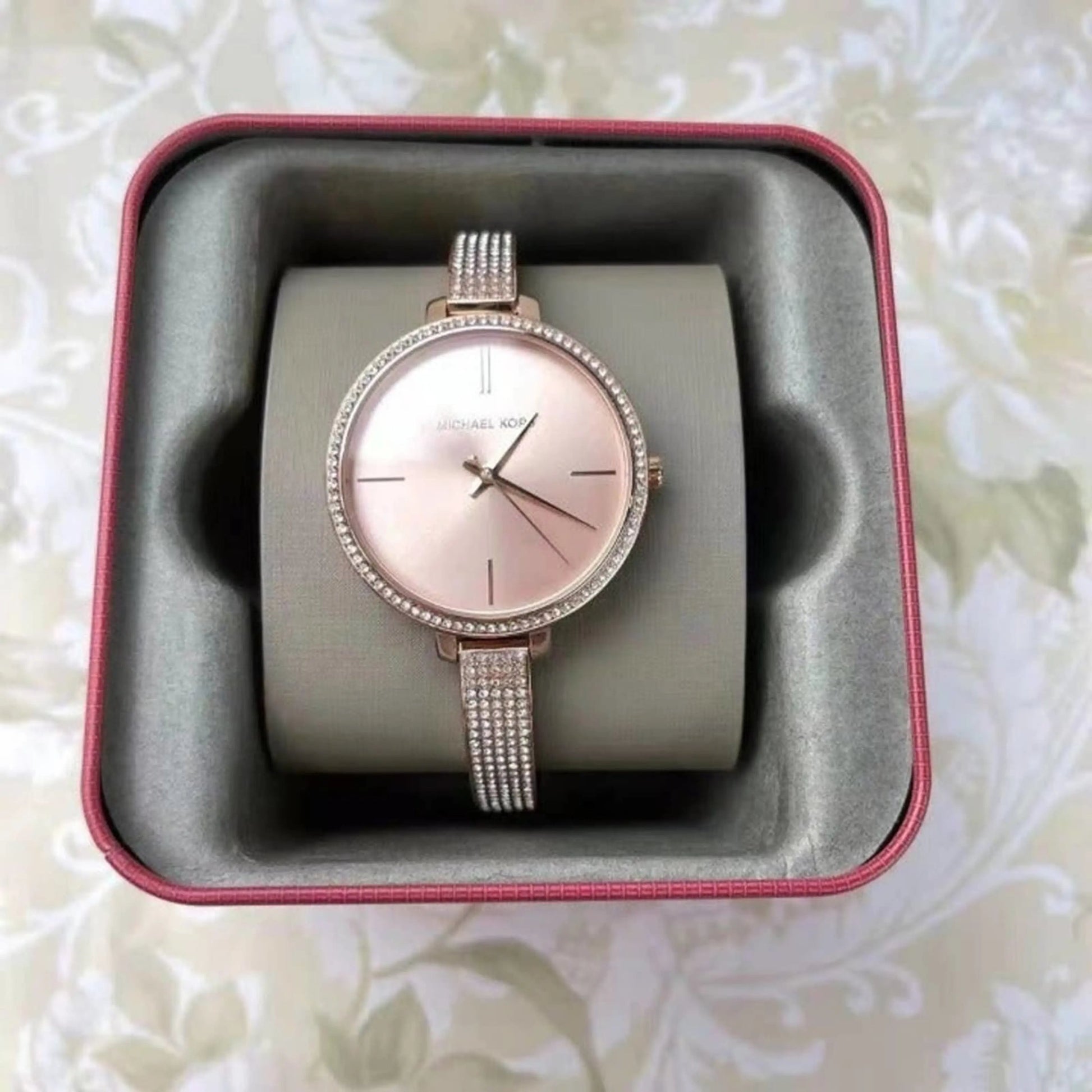  Shop Authentic Michael Kors Jaryn Quartz Rose Gold Dial Rose Gold Steel Strap Watch For Women - MK3785 - Luxxuri