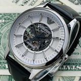  Shop Authentic Emporio Armani Meccanico White Dial Brown Leather Strap Watch For Men - AR1946 - Luxxuri