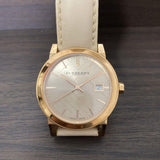  Shop Authentic Burberry The City Beige Dial Beige Leather Strap Watch for Women - BU9109 - Luxxuri