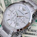  Shop Authentic Emporio Armani Renato Chronograph Cream Dial Silver Steel Strap Watch For Men - AR2458 - Luxxuri