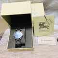  Shop Authentic Burberry The City Silver Dial Beige Leather Strap Unisex Watch - BU9010 - Luxxuri