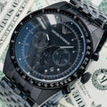 Shop Authentic Emporio Armani Tazio Chronograph Black Dial Black Steel Strap Watch For Men - AR5989 - Luxxuri