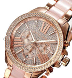  Shop Authentic Michael Kors Wren Crystals Rose Gold Dial Rose Gold Steel Strap Watch for Women - MK6096 - Luxxuri