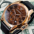  Shop Authentic Emporio Armani Chronograph Brown Dial Brown Leather Strap Watch For Men - AR1701 - Luxxuri