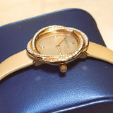  Shop Authentic Swarovski Crystal Flower Grey Dial Grey Leather Strap Watch for for Women - 5552424 - Luxxuri