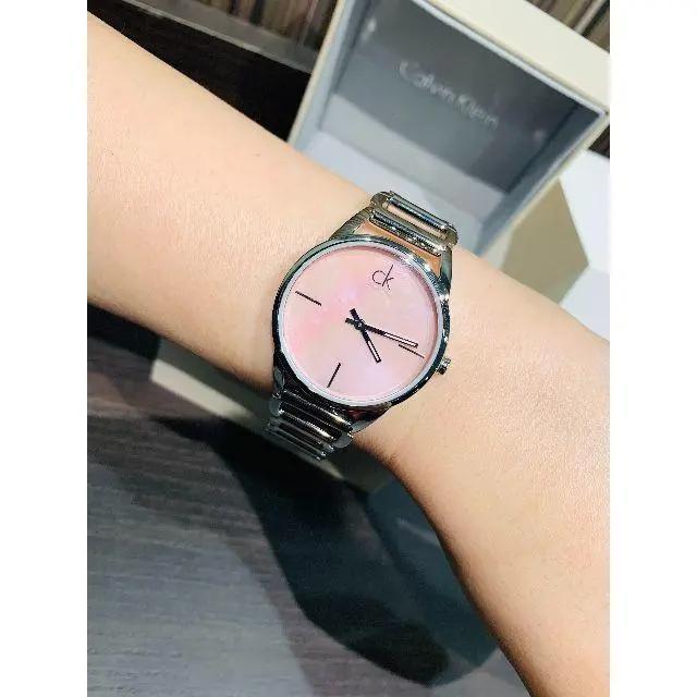  Shop Authentic Calvin Klein Simplicity Pink Dial Silver Steel Strap Watch for Women - K432314E - Luxxuri