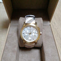  Shop Authentic Burberry The City White Dial Haymarket Beige Leather Strap Watch for Women - BU9752 - Luxxuri