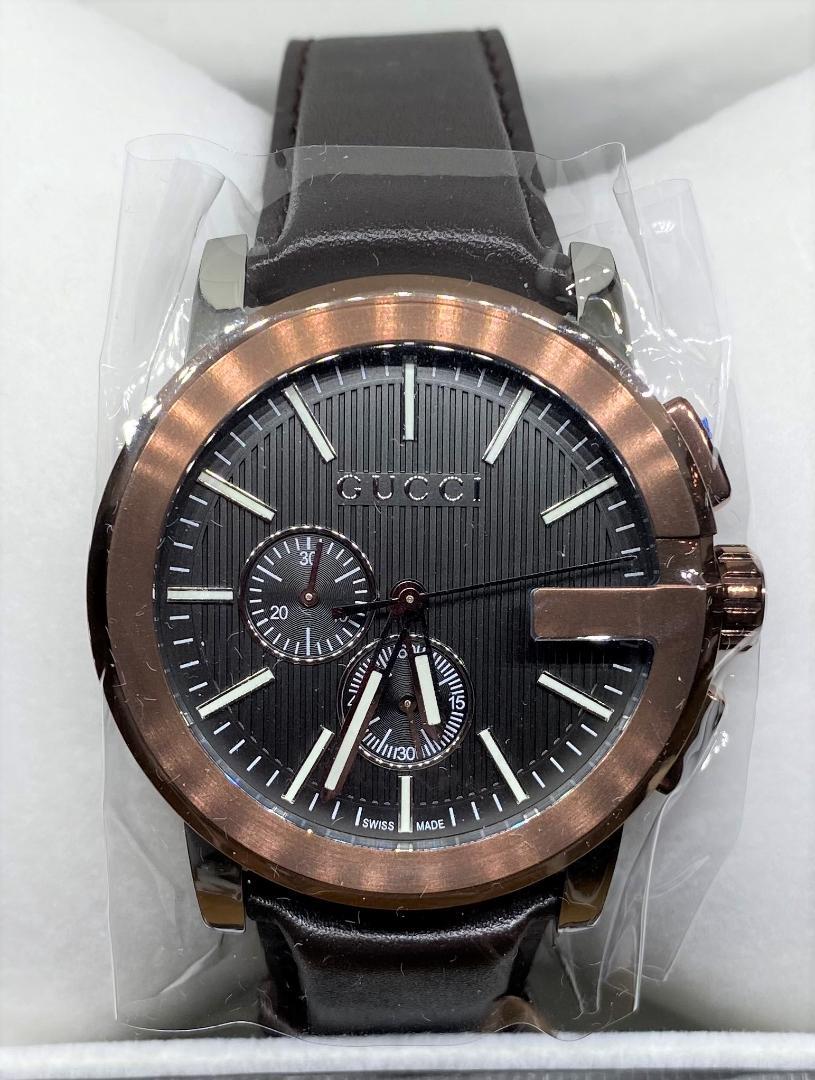  Shop Authentic Gucci G Chrono Black Dial Brown Leather Strap Watch For Men - YA101202 - Luxxuri