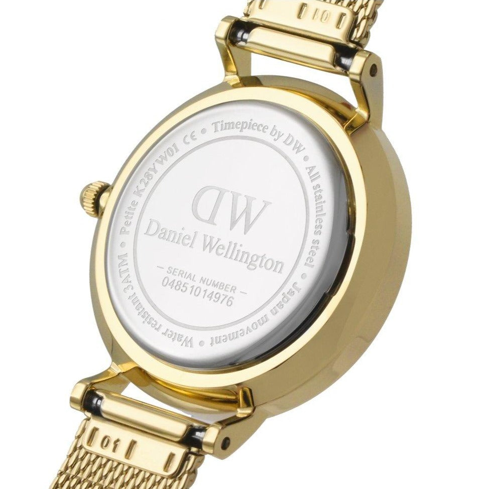  Shop Authentic Daniel Wellington Classic Petite Evergold White Dial Gold Mesh Bracelet Watch For Women - DW00100350 - Luxxuri