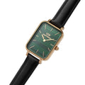  Shop Authentic Daniel Wellington Quadro Pressed Sheffield Green Dial Black Leather Strap Watch For Women - DW00100439 - Luxxuri