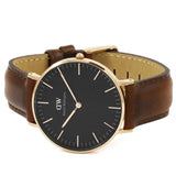  Shop Authentic Daniel Wellington Classic St Mawes Black Dial Brown Leather Strap Watch For Men - DW00100124 - Luxxuri
