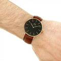  Shop Authentic Daniel Wellington Classic St Mawes Black Dial Brown Leather Strap Watch For Men - DW00100124 - Luxxuri
