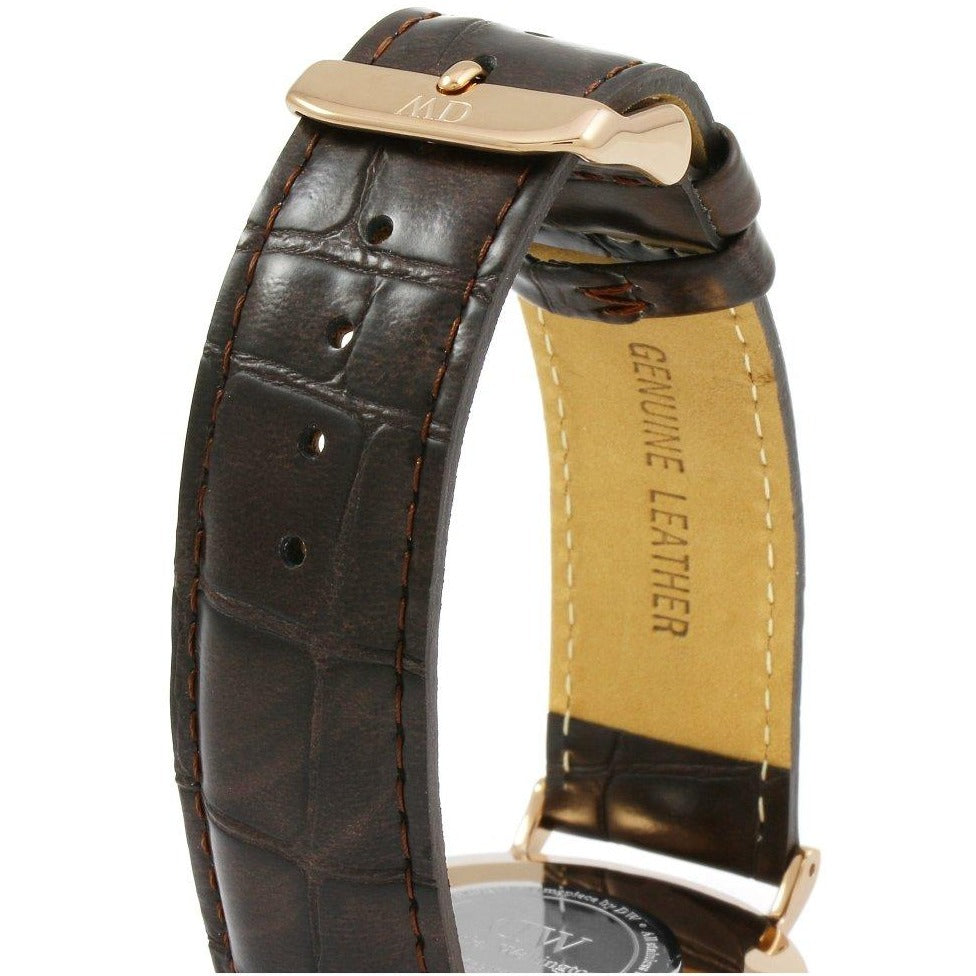  Shop Authentic Daniel Wellington Classic York Black Dial Brown Leather Strap Watch For Men - DW00100128 - Luxxuri