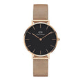  Shop Authentic Daniel Wellington Classic Melrose Black Dial Rose Gold Mesh Bracelet Watch For Women - DW00100161 - Luxxuri