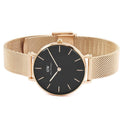  Shop Authentic Daniel Wellington Classic Melrose Black Dial Rose Gold Mesh Bracelet Watch For Women - DW00100161 - Luxxuri